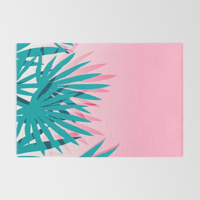 Dissed - memphis retro vintage neon pink pastel ombre trendy girl gift for hipster urban beach goer Rug Gallery Image 2
