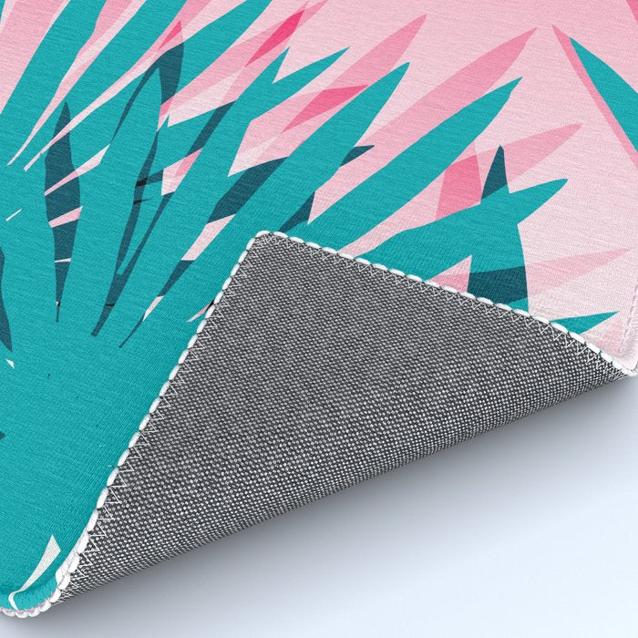 Dissed - memphis retro vintage neon pink pastel ombre trendy girl gift for hipster urban beach goer Rug Gallery Image 4