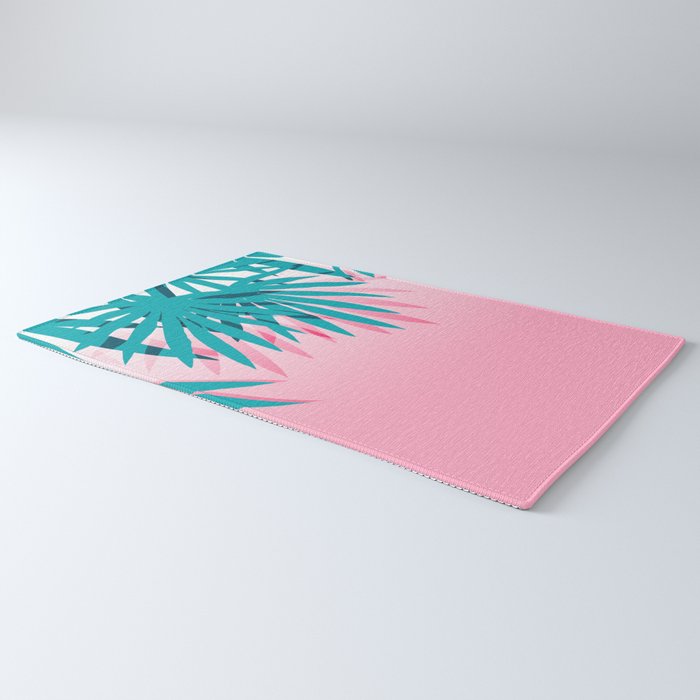 Dissed - memphis retro vintage neon pink pastel ombre trendy girl gift for hipster urban beach goer Rug Gallery Image 3