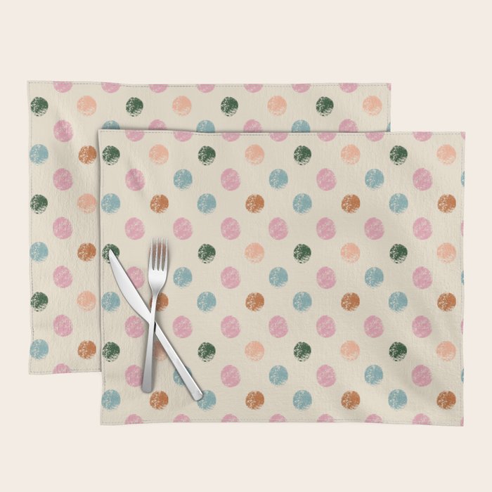 Pastel Color Polka Dot Placemat Gallery Image 1
