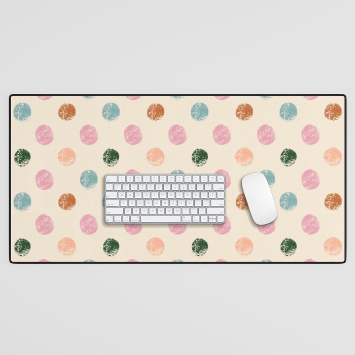 Pastel Color Polka Dot Desk Mat Gallery Image 1