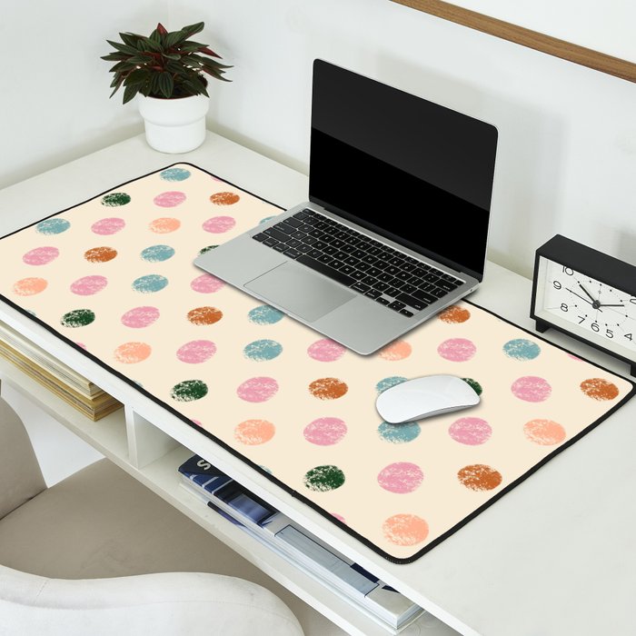 Pastel Color Polka Dot Desk Mat Gallery Image 2