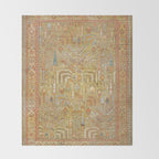 Large Antique Turkish Oushak Rug Print Throw Blanket Gallery Image 2