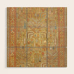 Large Antique Turkish Oushak Rug Print Wood Wall Art Gallery Image 1