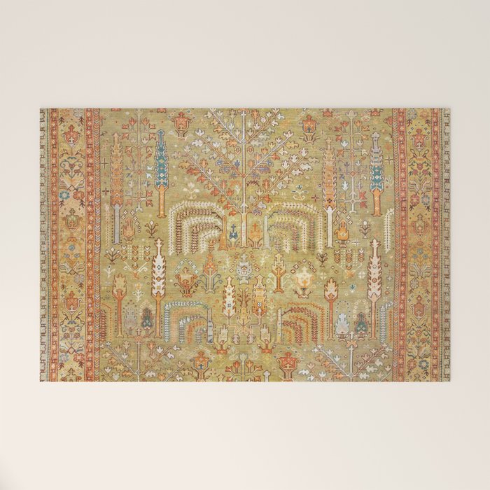 Large Antique Turkish Oushak Rug Print Welcome Mat Gallery Image 1