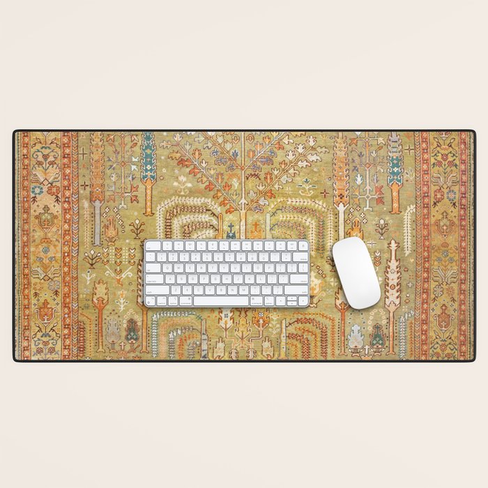 Large Antique Turkish Oushak Rug Print Desk Mat Gallery Image 1