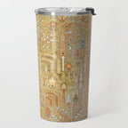 Large Antique Turkish Oushak Rug Print Travel Mug Gallery Image 2