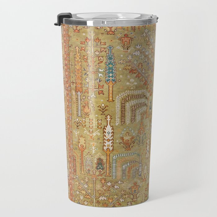 Large Antique Turkish Oushak Rug Print Travel Mug Gallery Image 3