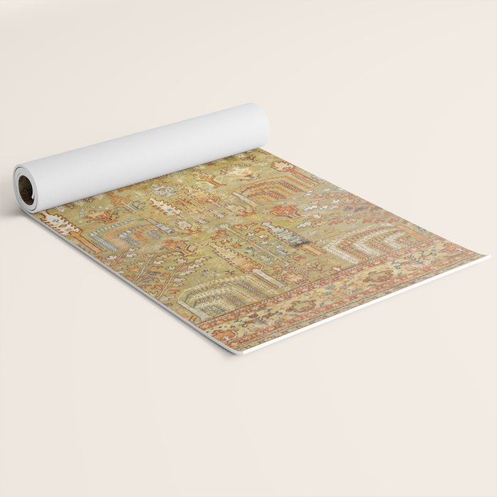 Large Antique Turkish Oushak Rug Print Yoga Mat Gallery Image 2