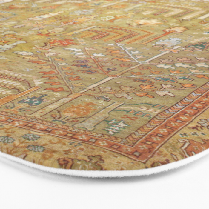 Large Antique Turkish Oushak Rug Print Bath Mat Gallery Image 3