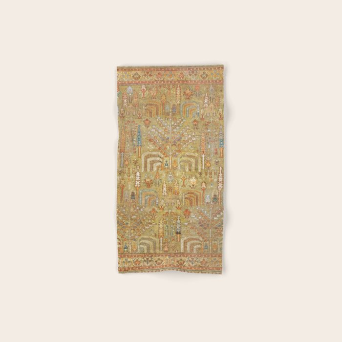 Large Antique Turkish Oushak Rug Print Bath Towel Gallery Image 1