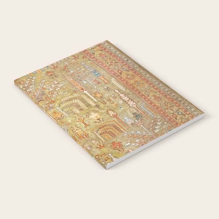 Large Antique Turkish Oushak Rug Print Notebook Gallery Image 2
