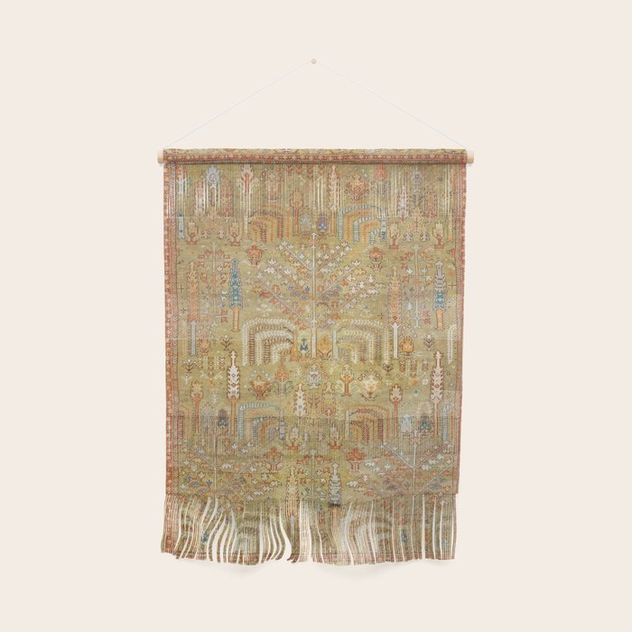 Large Antique Turkish Oushak Rug Print Wall Hanging Gallery Image 1