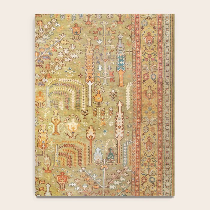 Large Antique Turkish Oushak Rug Print Notebook Gallery Image 4