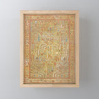 Large Antique Turkish Oushak Rug Print Mini Art Print Gallery Image 1