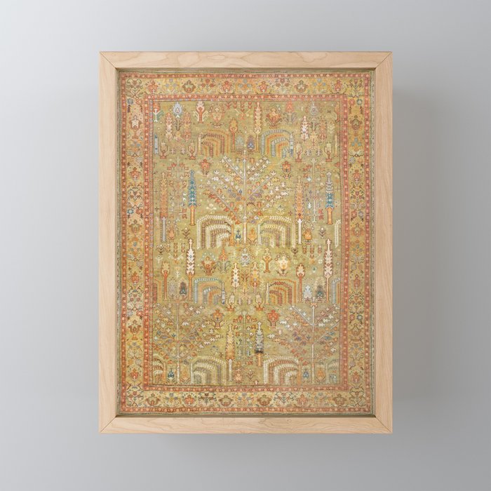 Large Antique Turkish Oushak Rug Print Mini Art Print Gallery Image 1