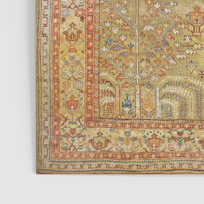 Large Antique Turkish Oushak Rug Print Poster Gallery Image 3