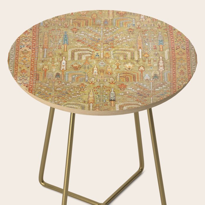 Large Antique Turkish Oushak Rug Print Side Table Gallery Image 2