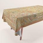 Large Antique Turkish Oushak Rug Print Tablecloth Gallery Image 1