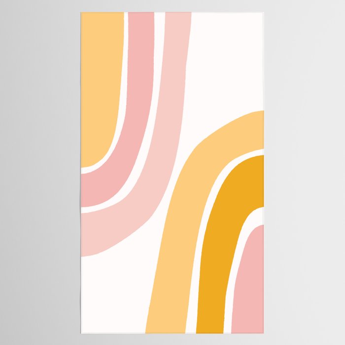 Abstract Shapes 37 in Mustard Yellow and Pale Pink Tablecloth Gallery Image 2