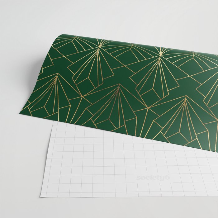 Art Deco in Emerald Green - Large Scale Wrapping Paper Gallery Image 2