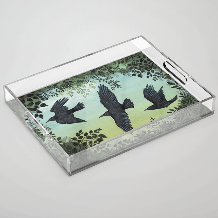 Three Crows Acrylic Tray Gallery Image 1