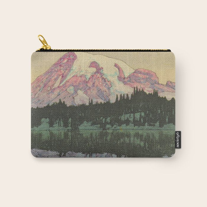 Hiroshi Yoshida Vintage Japanese Woodblock Print Reflection Lake Landscape Carry All Pouch Gallery Image 1