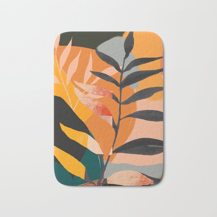 Abstract Art Tropical Leaves 108 Bath Mat Gallery Image 1