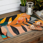 Abstract Art Tropical Leaves 108 Outdoor Rug Gallery Image 2