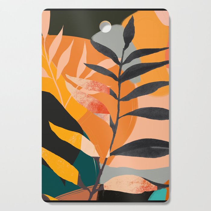 Abstract Art Tropical Leaves 108 Cutting Board Gallery Image 1