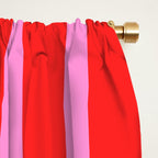 Preppy Pink and Red Vertical Stripes Pattern  Window Curtain Gallery Image 2
