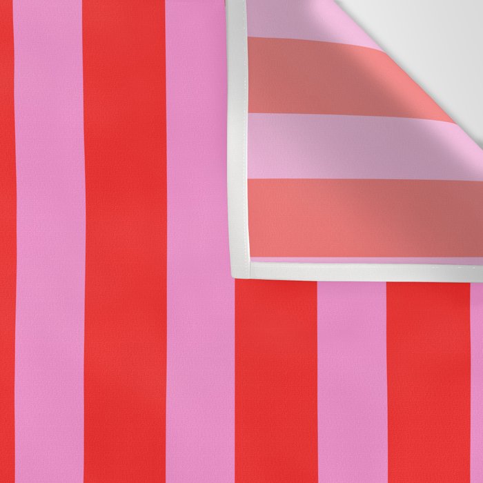 Preppy Pink and Red Vertical Stripes Pattern  Wall Tapestry Gallery Image 3