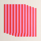 Preppy Pink and Red Vertical Stripes Pattern  Wrapping Paper Gallery Image 3