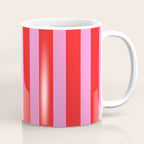 Preppy Pink and Red Vertical Stripes Pattern  Coffee Mug Gallery Image 1