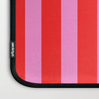 Preppy Pink and Red Vertical Stripes Pattern  Laptop Sleeve Gallery Image 3