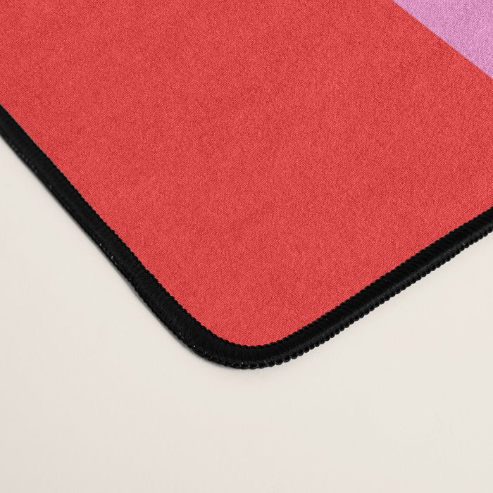 Preppy Pink and Red Vertical Stripes Pattern  Desk Mat Gallery Image 4