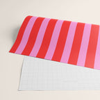 Preppy Pink and Red Vertical Stripes Pattern  Wrapping Paper Gallery Image 2