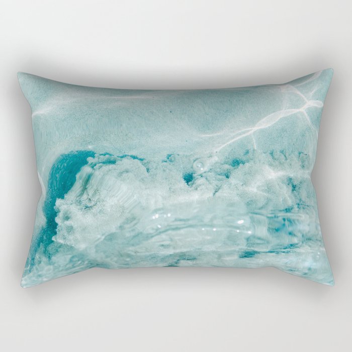 Clear blue water | Colorful ocean photography print | Turquoise sea | Square  Rectangular Pillow Gallery Image 2