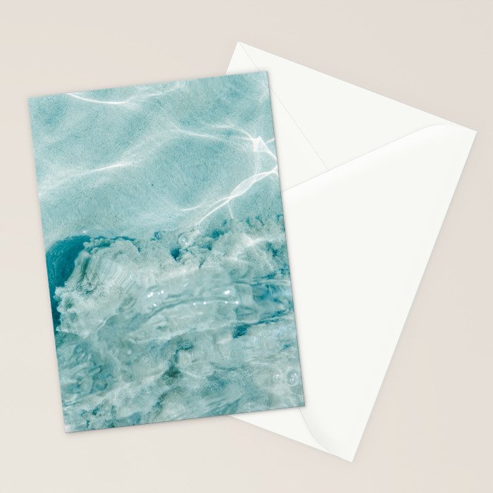 Clear blue water | Colorful ocean photography print | Turquoise sea | Square  Stationery Card Gallery Image 2