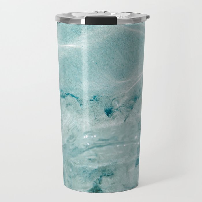 Clear blue water | Colorful ocean photography print | Turquoise sea | Square  Travel Mug Gallery Image 1