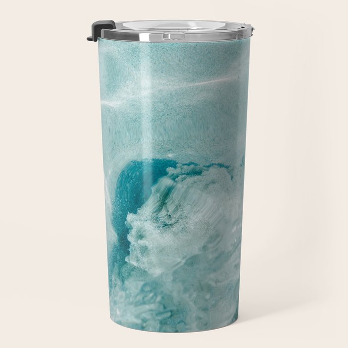 Clear blue water | Colorful ocean photography print | Turquoise sea | Square  Travel Mug Gallery Image 3
