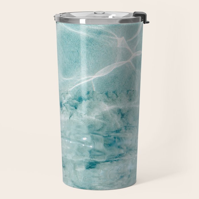 Clear blue water | Colorful ocean photography print | Turquoise sea | Square  Travel Mug Gallery Image 2