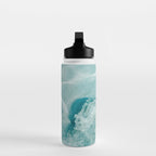 Clear blue water | Colorful ocean photography print | Turquoise sea | Square  Water Bottle Gallery Image 3