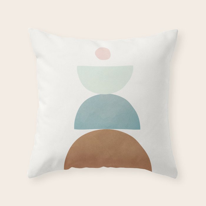 Soft Abstract Shapes 06 Throw Pillow Gallery Image 6