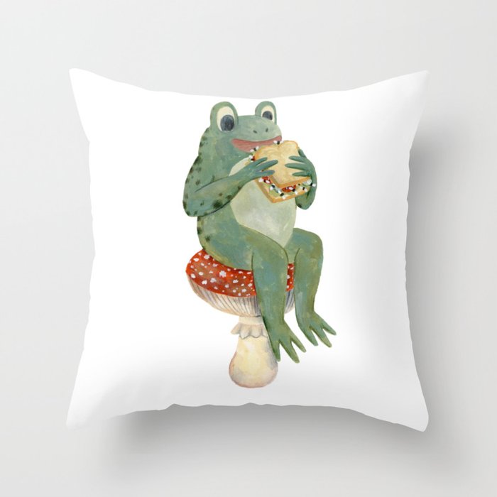 frog's sandwich Throw Pillow Gallery Image 1
