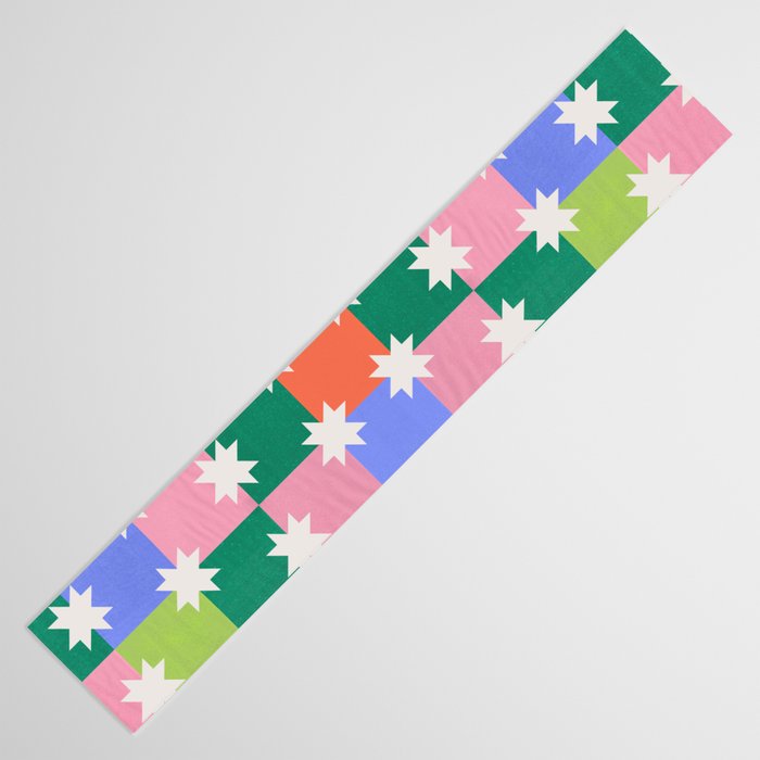 Checkered holiday pattern with stars Table Runner Gallery Image 3