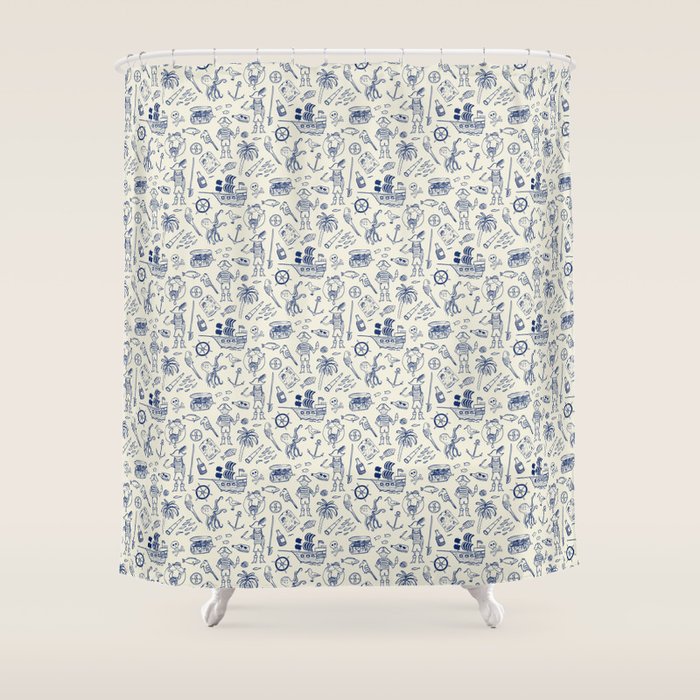 Pirate Play - Cream Shower Curtain Gallery Image 1