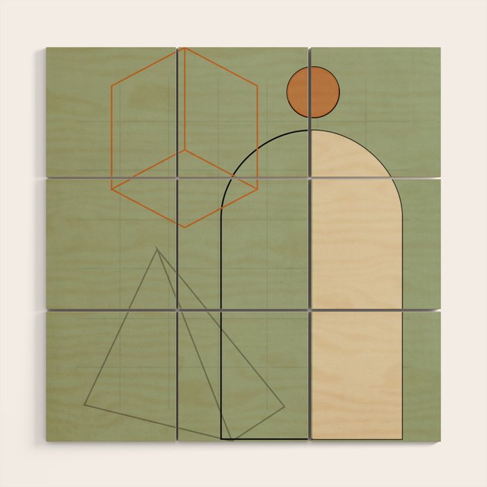 Geometric Shapes 6 Wood Wall Art Gallery Image 1