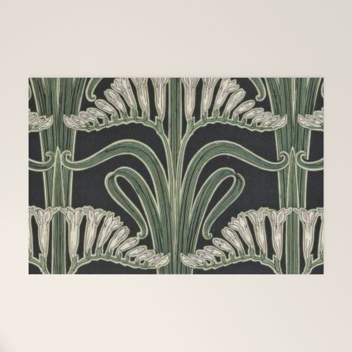 Art Nouveau Botanical Welcome Mat Gallery Image 1