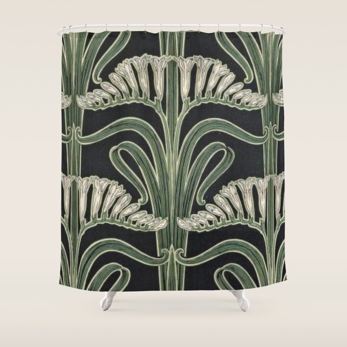 Art Nouveau Botanical Shower Curtain Gallery Image 1